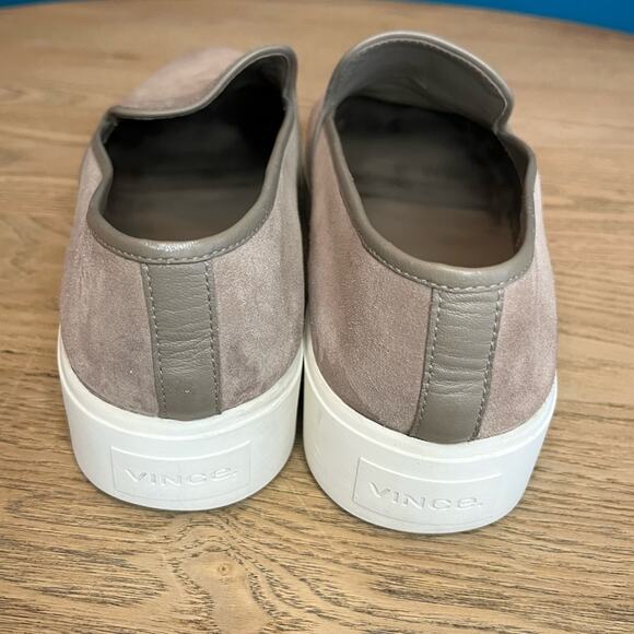 Vince Brenden Suede Slip-On Platform Sneaker Taupe Women’s Size 10 - Picture 3 of 11